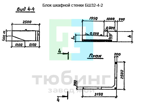 Блок шкафной стенки БШ32-4-2 по серии 3.503.1-79 вып.2
