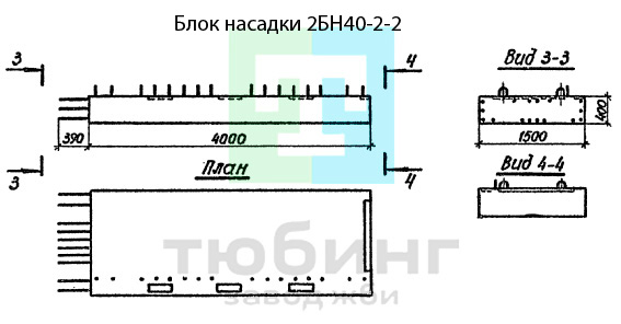Блок насадки 2БН40-2-2 по серии 3.503.1-79 вып.2