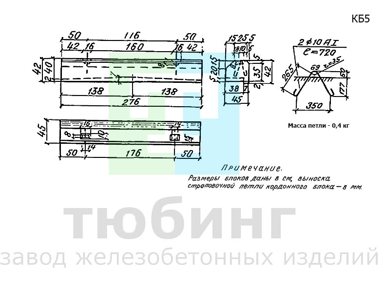 Кордонный блок КБ5 по серии 3.501-104, часть 3