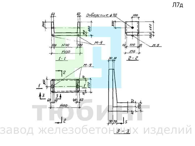 Доборный лоток Л7д по серии ИС-01-04, вып.2