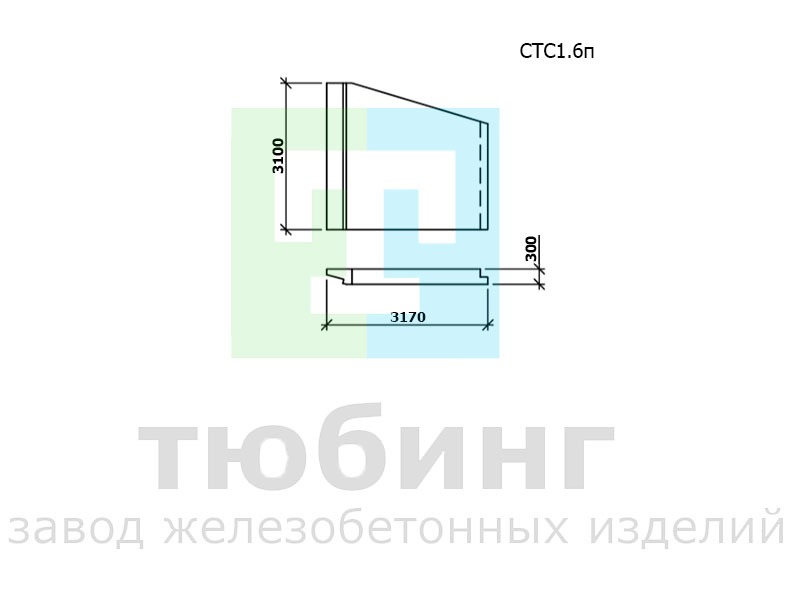 Стенка откосная СТС1.6п по шифру 2338 вып.1