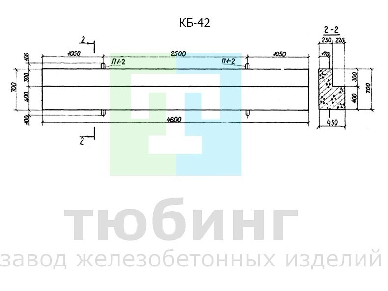 Коллекторная балка КБ-42 по серии РК 1101-87
