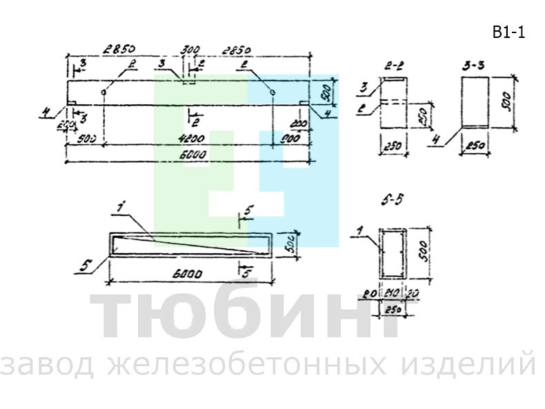 Вставка В1-1 для одноярусных эстакад под технологические трубопроводы по серии 3.015-16.94, вып.2