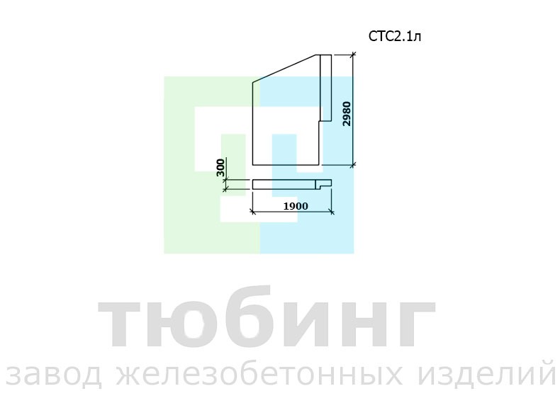 Стенка откосная СТС2.1л по шифру 2338 вып.1