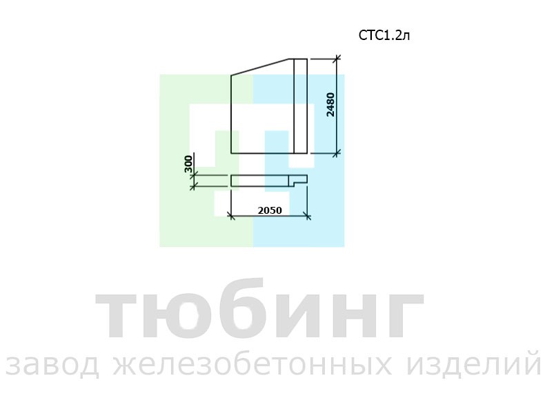 Стенка откосная СТС1.2л по шифру 2338 вып.1