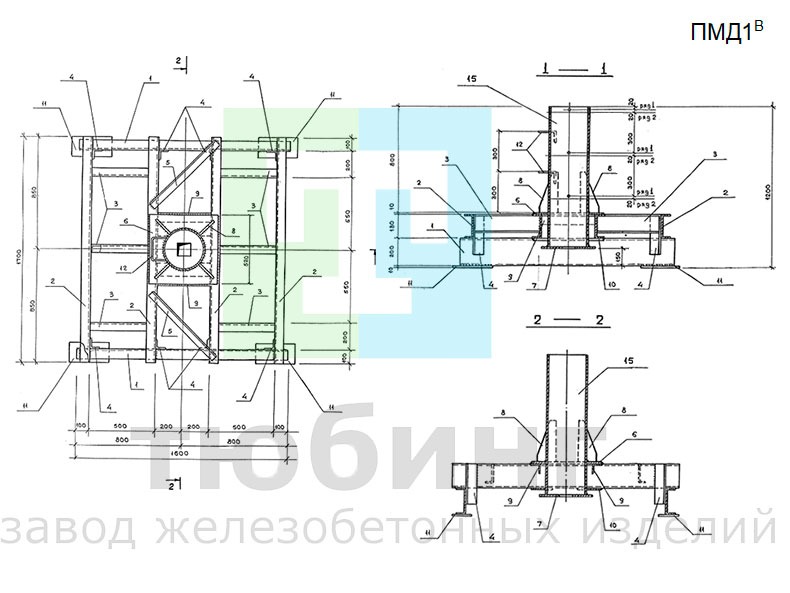 Подножник металлический ПМД1ᴮ по серии 3.407.9-180, вып.2