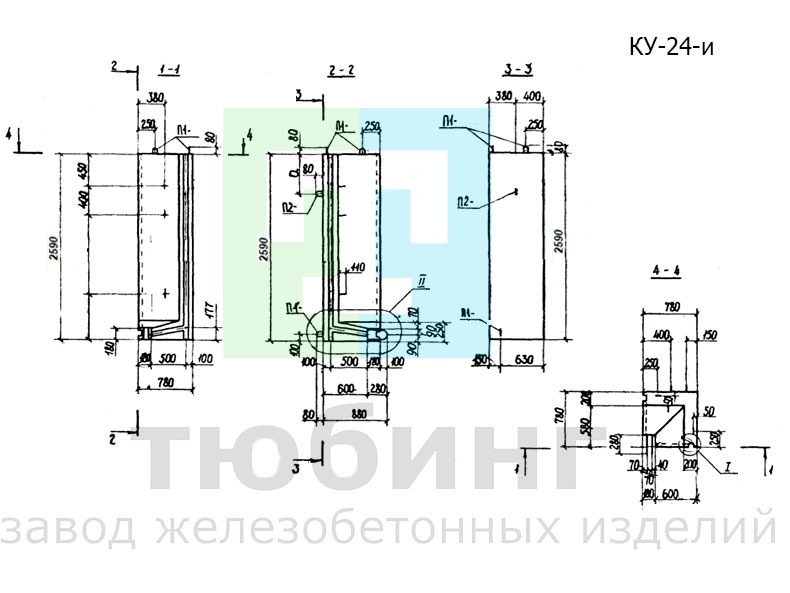 Угловой коллекторный стеновой блок КУ-24-и по серии РК 1101-87