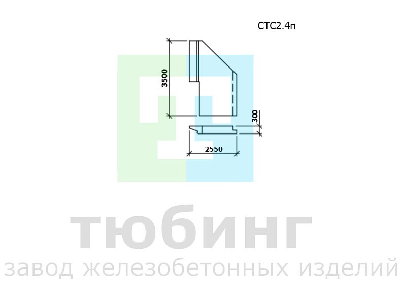 Стенка откосная СТС2.4п по шифру 2338 вып.1