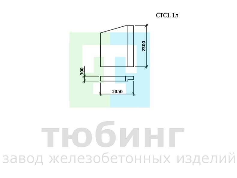 Стенка откосная СТС1.1л по шифру 2338 вып.1