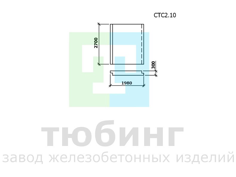 Стенка откосная СТС2.10 по шифру 2338 вып.1