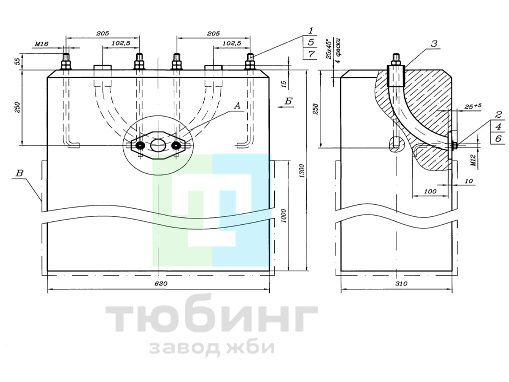 Фундамент тип II для карликового светофора Ф-У-12810-00