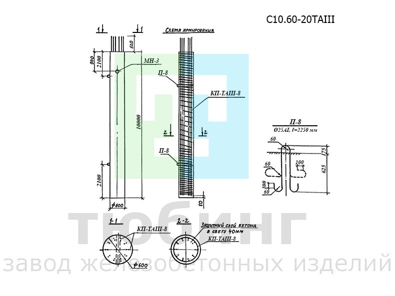 Стойка С10.60-20ТAIII по серии 3.503.1-100, вып.3
