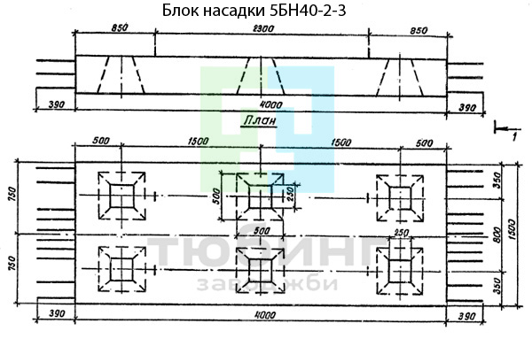 Блок насадки 5БН40-2-3 по серии 3.503.1-79 вып.2