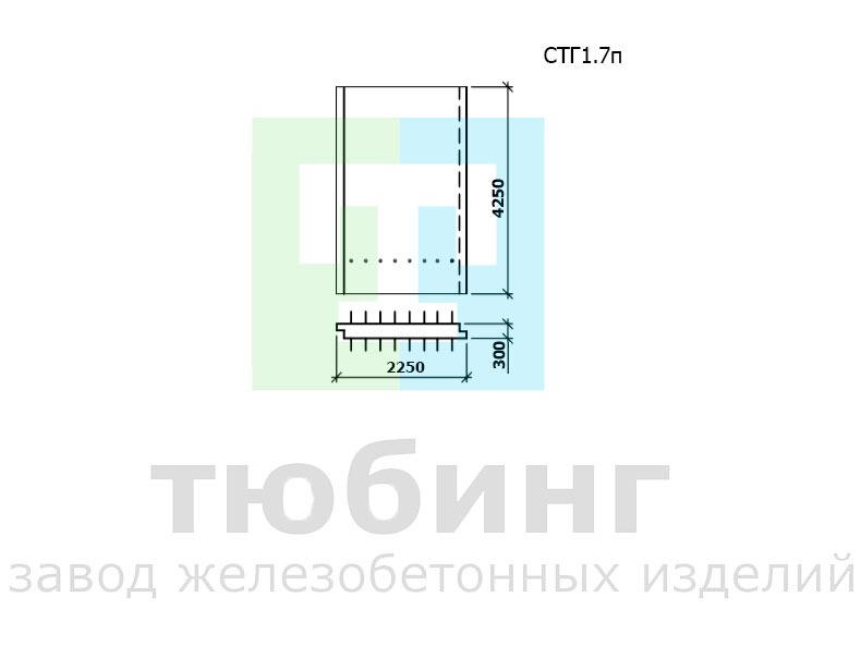 Стенка гасителя СТГ1.7п по шифру 2338 вып.1