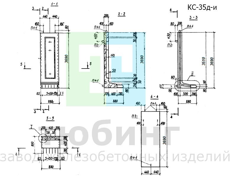 Коллекторный стеновой блок КС-35д-и по серии РК 1101-87
