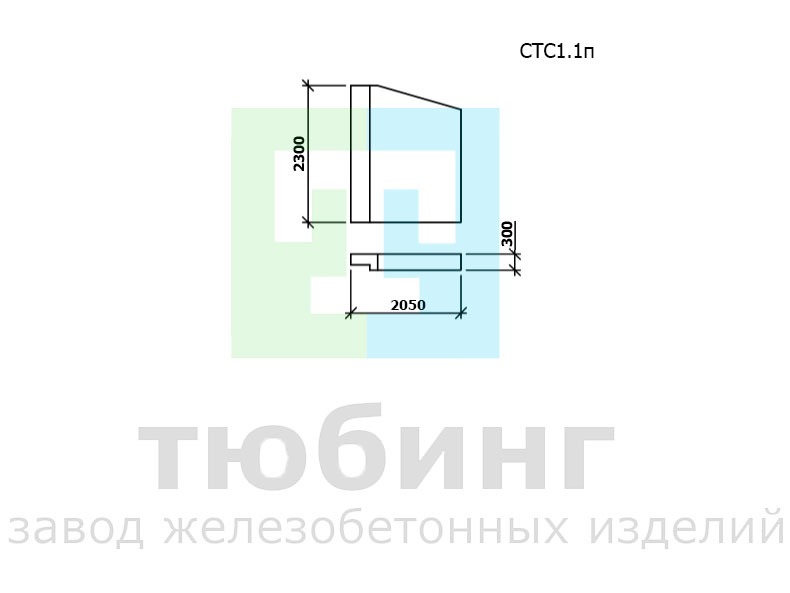 Стенка откосная СТС1.1п по шифру 2338 вып.1