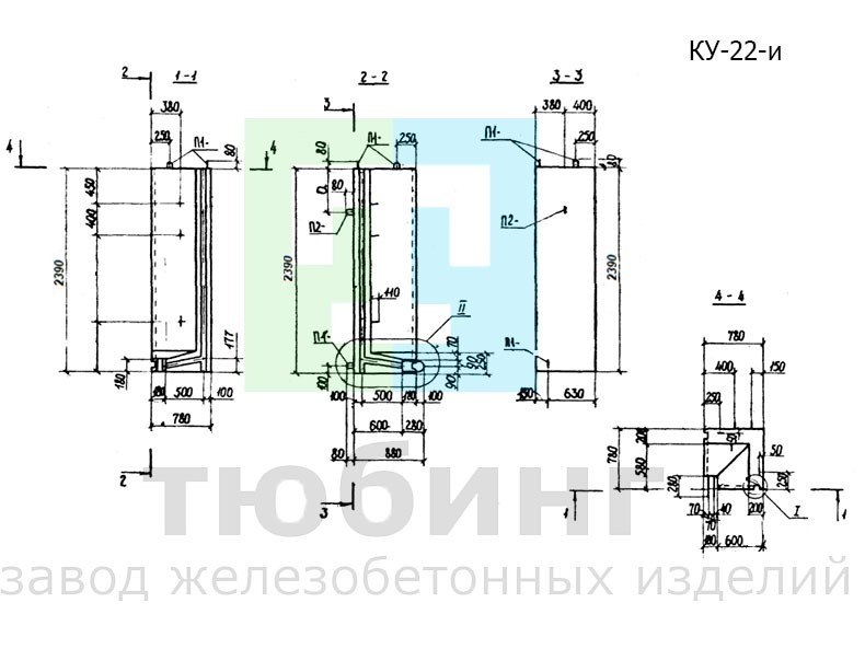 Угловой коллекторный стеновой блок КУ-22-и по серии РК 1101-87