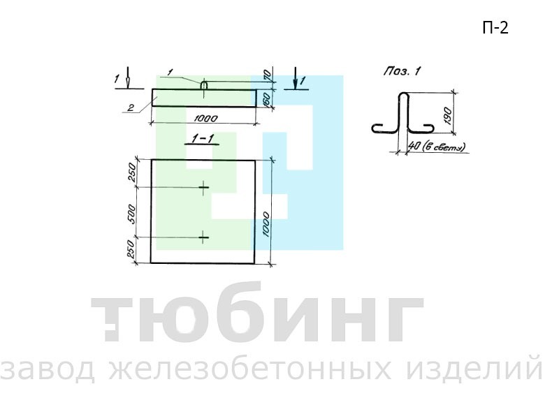 Блок укрепления П-2 по серии 3.501.1-156 вып.1