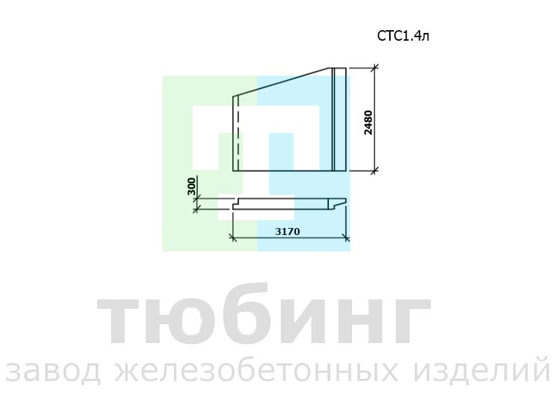 Стенка откосная СТС1.4л по шифру 2338 вып.1