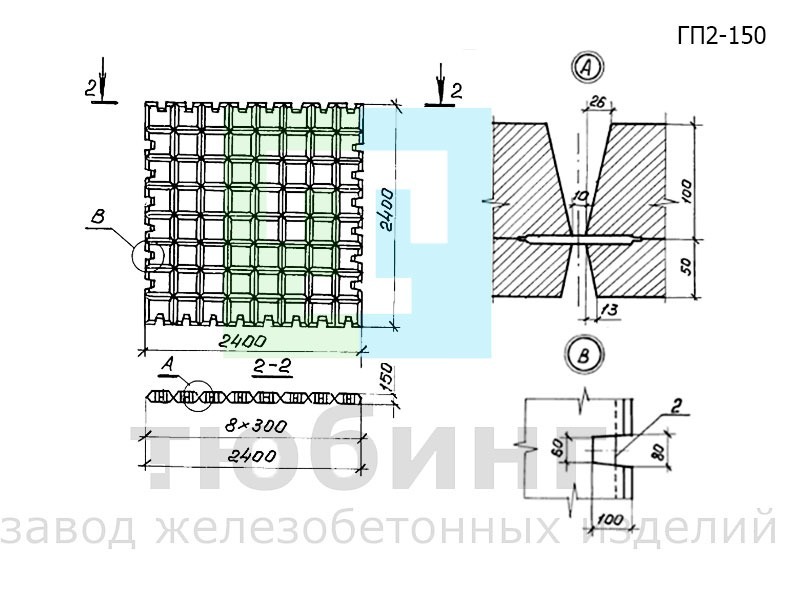 Блок укрепления ГП2-150 по серии 3.501.1-156 вып.1