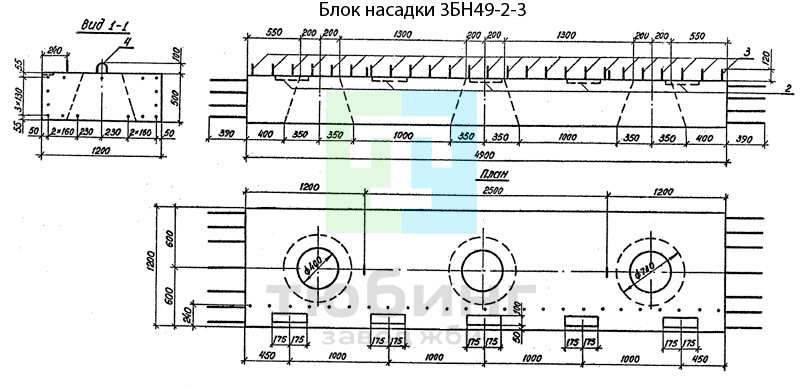 Блок насадки 3БН49-2-3 по серии 3.503.1-79 вып.2
