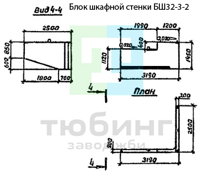 Блок шкафной стенки БШ32-3-2 по серии 3.503.1-79 вып.2