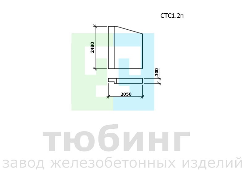 Стенка откосная СТС1.2п по шифру 2338 вып.1