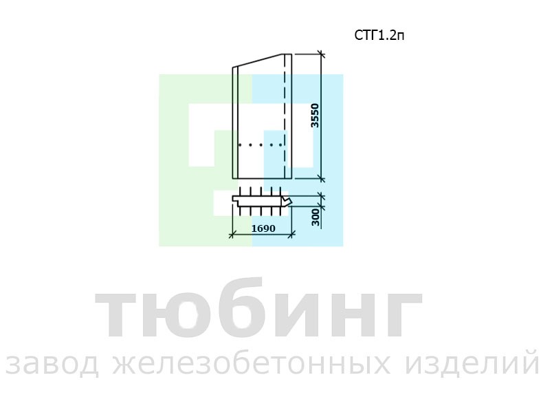 Стенка гасителя СТГ1.2п по шифру 2338 вып.1
