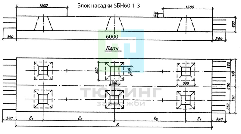 Блок насадки 5БН60-1-3 по серии 3.503.1-79 вып.2
