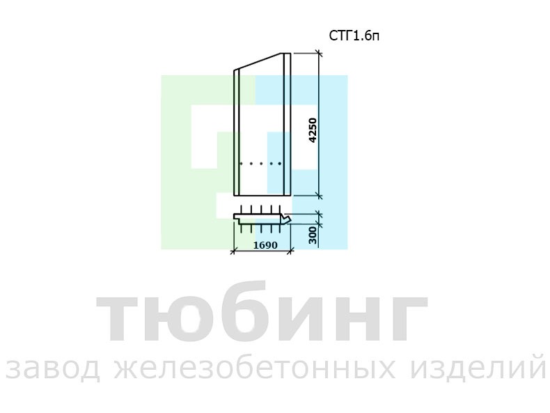 Стенка гасителя СТГ1.6п по шифру 2338 вып.1