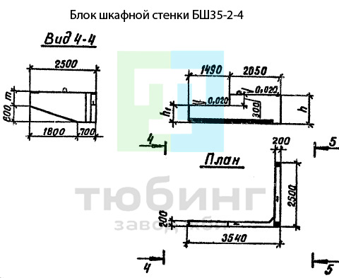 Блок шкафной стенки БШ35-2-4 по серии 3.503.1-79 вып.2