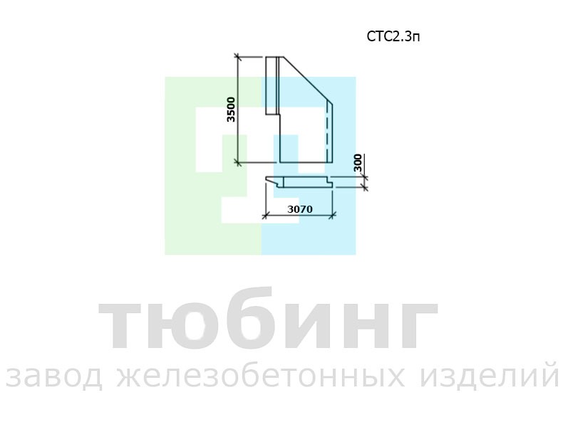 Стенка откосная СТС2.3п по шифру 2338 вып.1