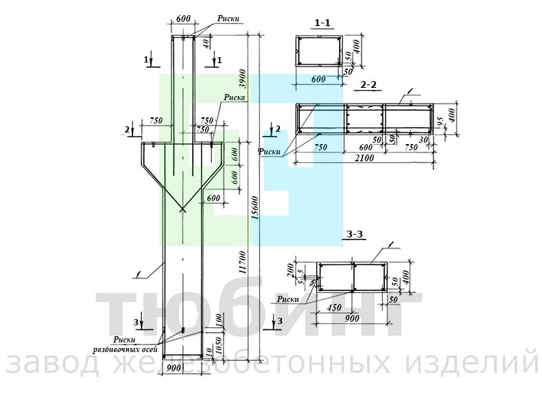 Колонна 8К144-1...3 по серии 1.424.1-5, выпуск 2