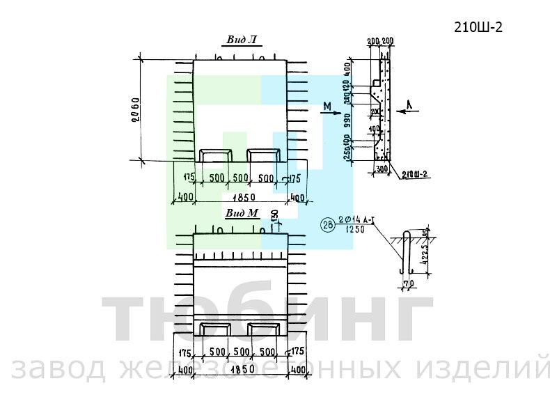 Блок шкафной стенки 210Ш-2 по серии 3.503-23, вып.6