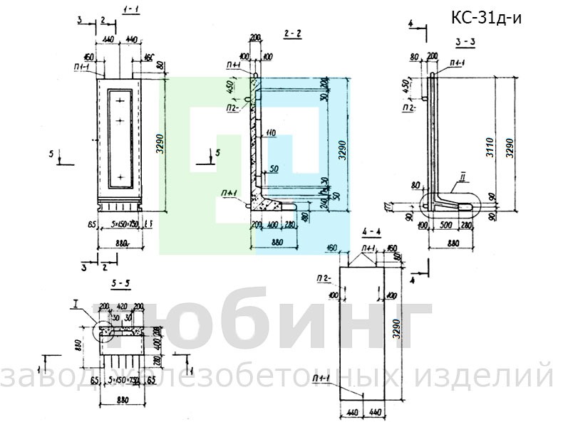 Коллекторный стеновой блок КС-31д-и по серии РК 1101-87