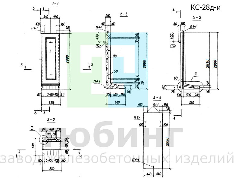 Коллекторный стеновой блок КС-28д-и по серии РК 1101-87