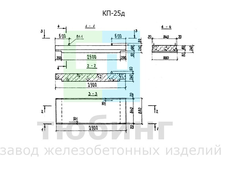Коллекторная плита перекрытия КП-25д по серии РК 1101-87