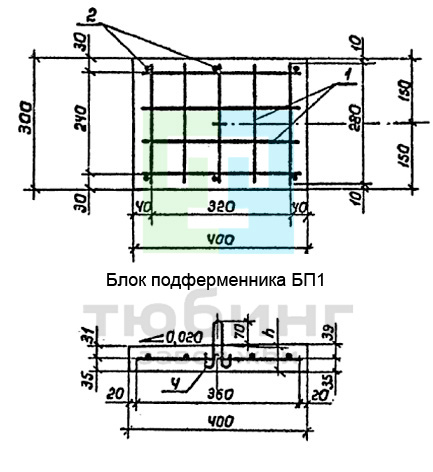 Блок подферменника БП1 по серии 3.503.1-79 вып.2