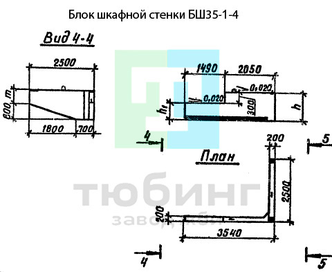 Блок шкафной стенки БШ35-1-4 по серии 3.503.1-79 вып.2