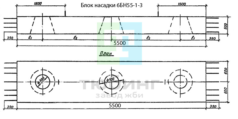 Блок насадки 6БН55-1-3 по серии 3.503.1-79 вып.2