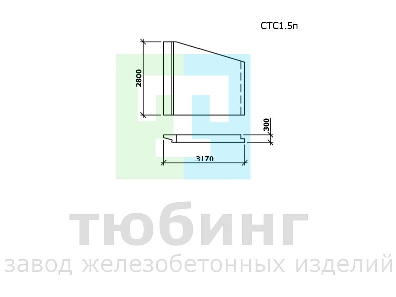 Стенка откосная СТС1.5п по шифру 2338 вып.1
