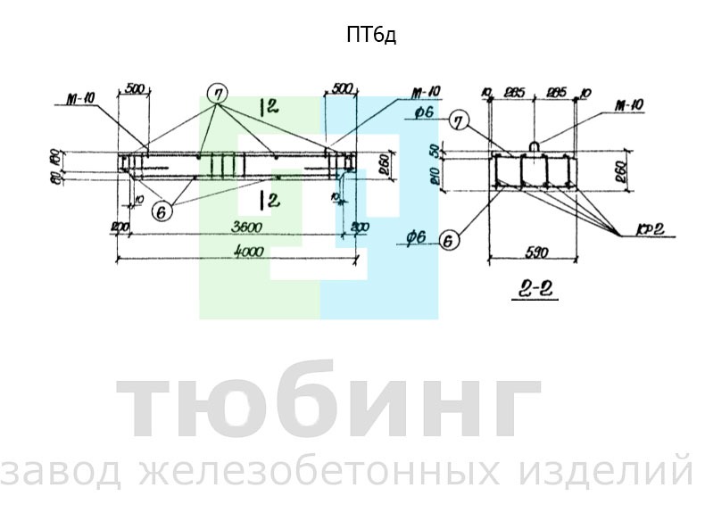 Плита перекрытия тоннеля ПТ6д по серии ИС-01-05, выпуск 2