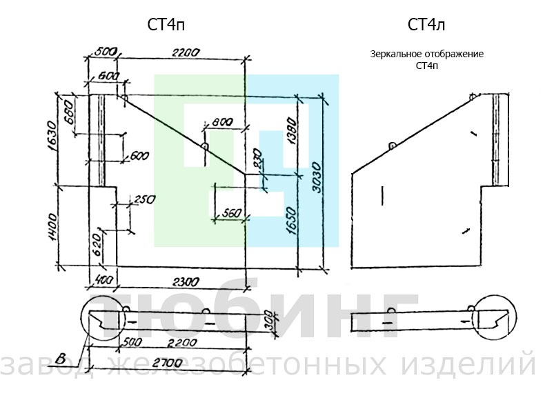 Стенка откосная СТ4пл по серии 3.501.1-177.93, вып.1-1