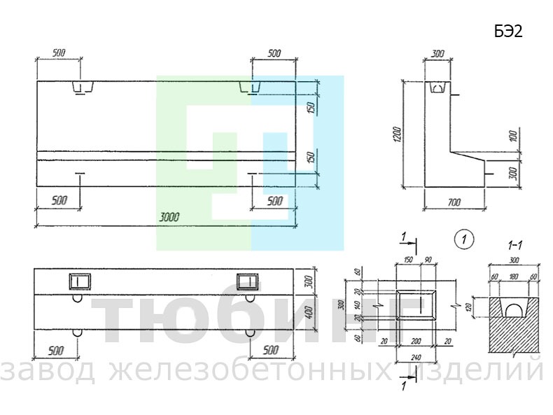 Блок экрана оголовка трубы БЭ2 по шифру 2175РЧ, вып.1-1 