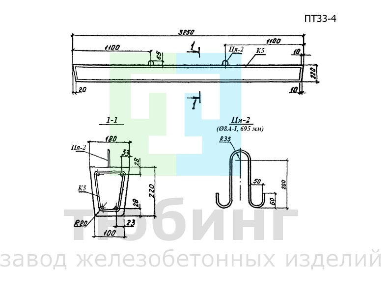 Приставка ПТ33-4 для воздушных линий электропередачи и связи по серии 3.407-57/87
