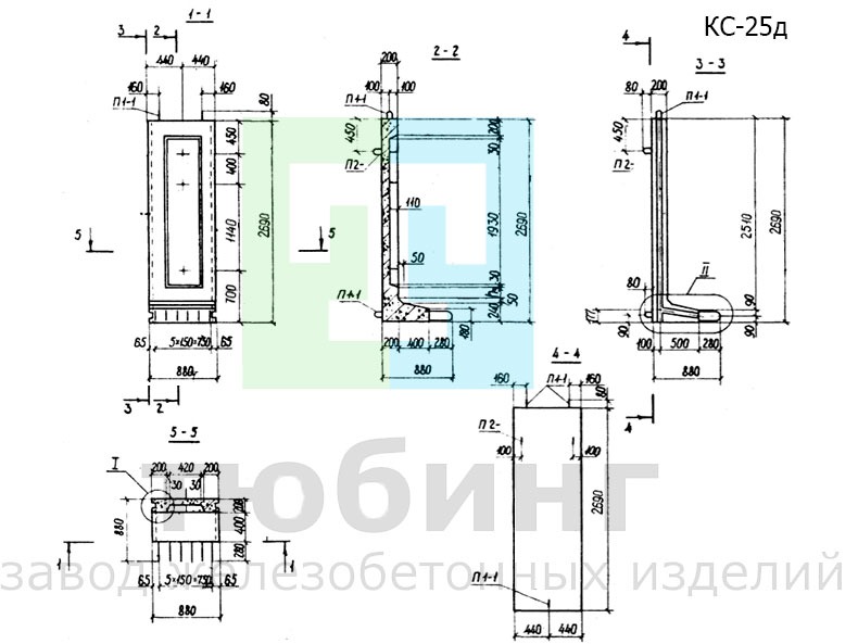 Коллекторный стеновой блок КС-25д по серии РК 1101-87