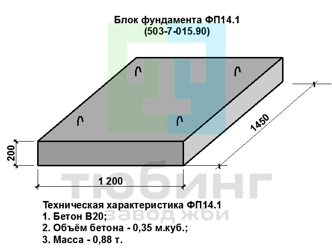 Фундаментная плита ФП14.1
