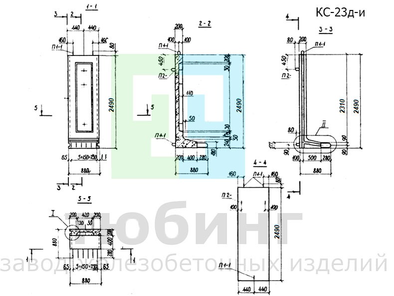 Коллекторный стеновой блок КС-23д-и по серии РК 1101-87