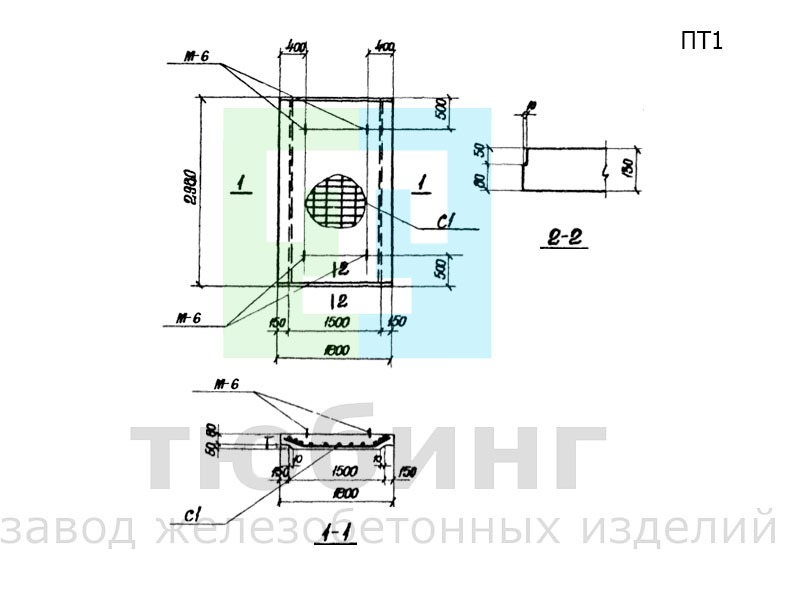 Плита перекрытия тоннеля ПТ1 по серии ИС-01-05, выпуск 2