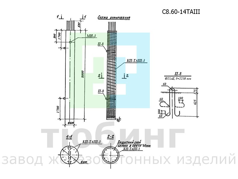 Стойка С8.60-14ТAIII по серии 3.503.1-100, вып.3
